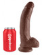 King Penis 9 Inches Penis Balls Brown by Pipedream Products - view 2