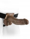 Fetish Fantasy 7 inches Hollow Strap On with Balls Brown Sex Toys