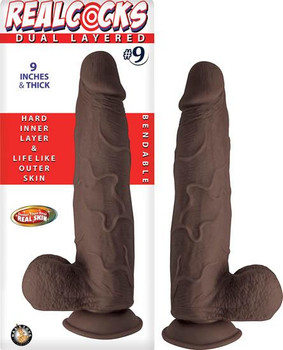 RealShaft Dildo Dual Layered #9 Dark by NassToys