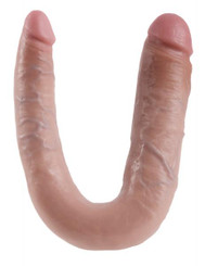 U Shaped Large Double Trouble Dildo - Beige by Pipedream Products