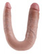 U Shaped Large Double Trouble Dildo - Beige by Pipedream Products