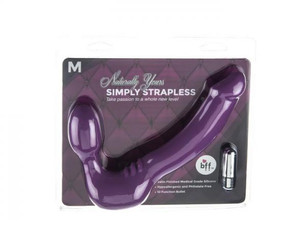 Simply Strapless Purple Double Dildo Medium Sex Toy