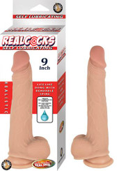 Realcocks Self Lubricating 9 inches Beige Dildo Adult Toy