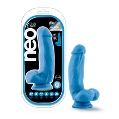 Neo Elite 7in Silicone Dual Density Cock W/ Balls Neon Blue Adult Toys