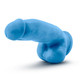Neo Elite 7in Silicone Dual Density Penis W/ Balls Neon Blue by Blush Novelties - view 3