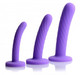 Tri-Play Silicone Dildo 3 Piece Set Purple Sex Toy