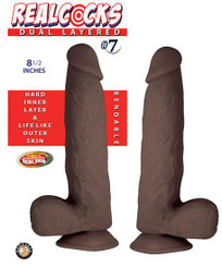 Realcocks Dual Layered #7 Dark Brown Dildo Sex Toys