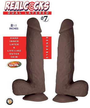 RealShaft Dildo Dual Layered #7 Dark Brown Dildo by NassToys