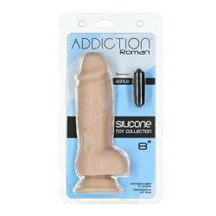 Addiction 100% Roman 8in Silicone Collection Beige Best Adult Toys