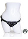 Vibrating Velvet Strap-On Harness Black by Sportsheets