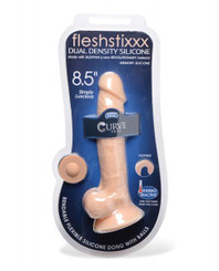 Fleshstixxx 8.5 In Silicone Dildo W/ Balls Vanilla Sex Toys