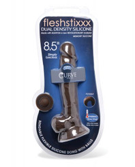 Fleshstixxx 8.5in Silicone Dildo W/ Balls Chocolate Adult Sex Toy