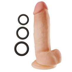 Cloud 9 Dual Density Real Touch 8 inches Dildo with Balls Beige by Cloud 9 Novelties