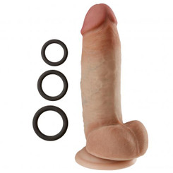 Cloud 9 Dual Density Real Touch 8 inches Dong with Balls Tan Adult Toy