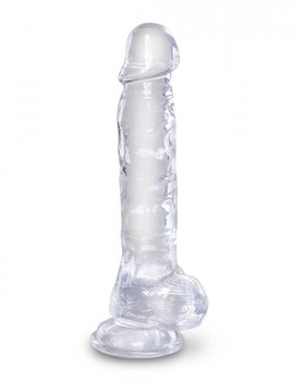 King Cock Clear 8 Inches Cock with Balls Sex Toys