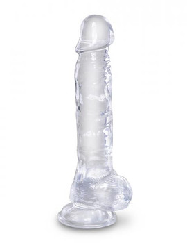 King Penis Clear 8 Inches Penis with Balls by Pipedream Products