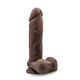 Au Naturel 9.5 Inches Dildo with Suction Cup Brown by Blush Novelties