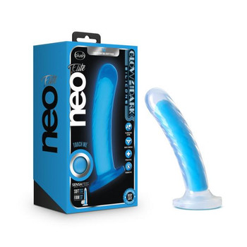 Neo Elite Glow In The Dark Tao 7in Dual Density Neon Blue by Blush Novelties