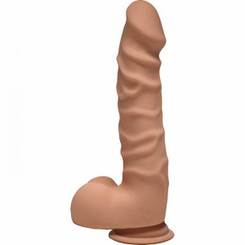 The D Ragin D 7.5 inches Dildo with Balls Caramel Tan Adult Toys