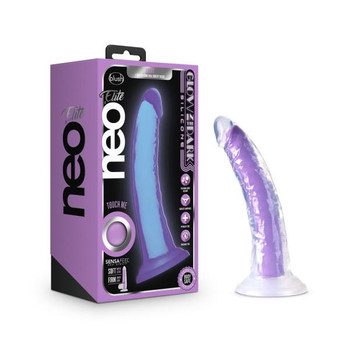 Neo Elite Glow In The Dark Light 7in Dual Density Neon Purple by Blush Novelties