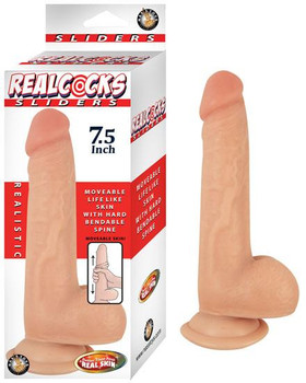 RealShaft Dildo Sliders 7.5 inches Realistic Dildo Beige by NassToys