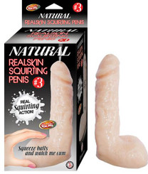 Natural Realskin Fluid-compatible Penis 03 7.5 inches Dildo Beige by NassToys