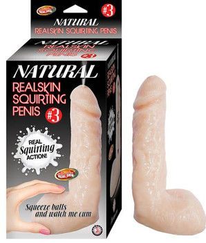 Natural Realskin Fluid-compatible Penis 03 7.5 inches Dildo Beige by NassToys
