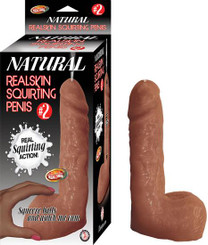 Natural Realskin Squirting Penis #2 Brown Dildo Sex Toys