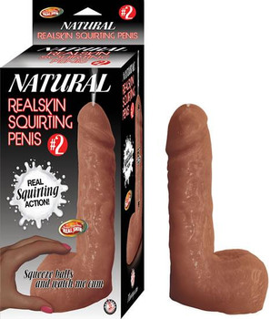 Natural Realskin Fluid-compatible Penis #2 Brown Dildo by NassToys