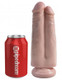 Pipedream King Cock 7 inches Two Cocks One Hole Beige Dildo - Product SKU PD555021
