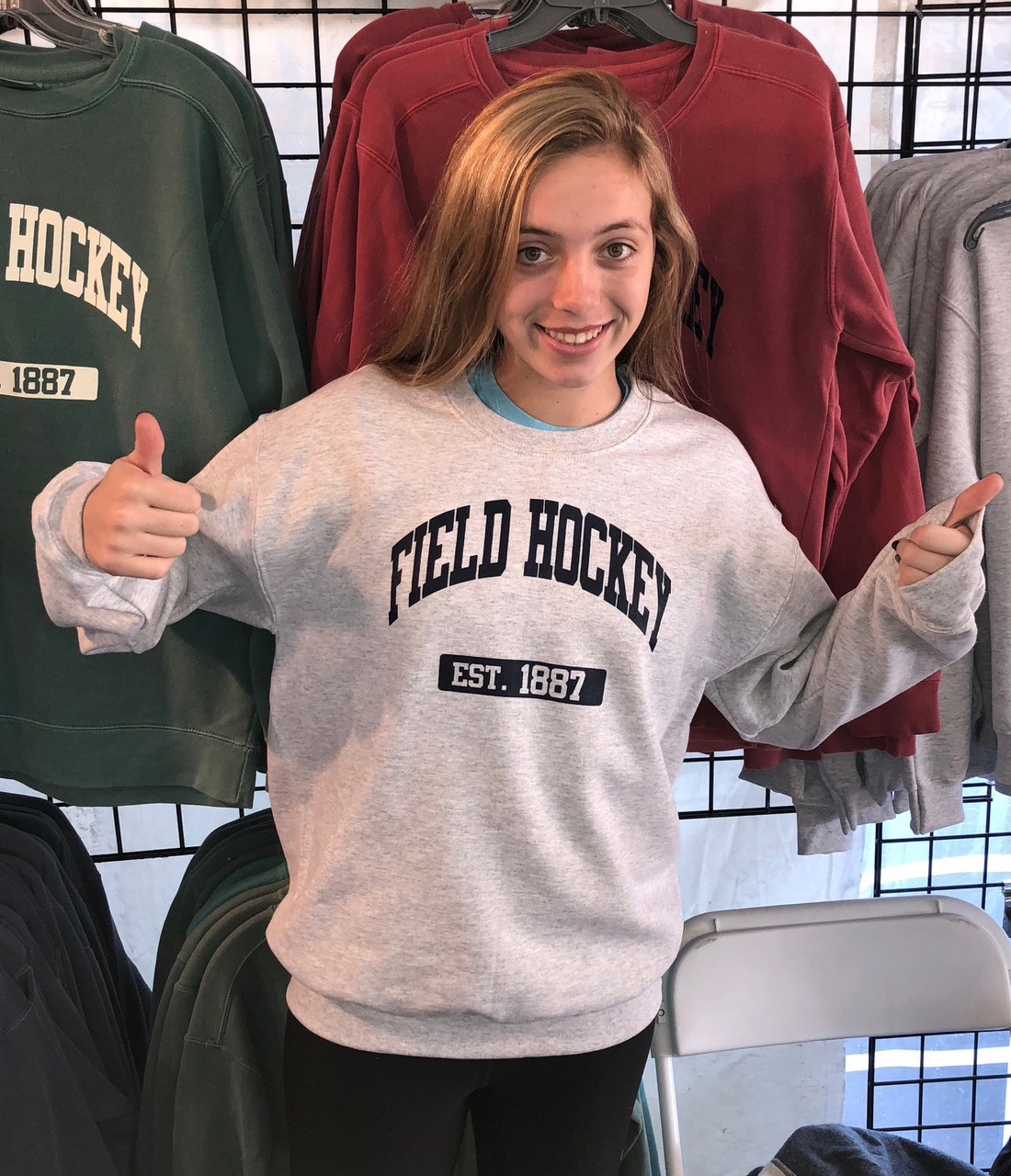 Field Hockey Champion brand crew neck - color LT Steel - approach clothing  co.