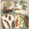 Pinecone Botanical Coaster Set.  Handmade Marble Giftware by Studio Vertu.