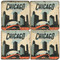 Chicago, Illinois Coaster Set.  Handmade Marble Giftware by Studio Vertu.
