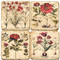 Mixed Red Flowers Coaster Set. Hand Made Marble Giftware by Studio Vertu.