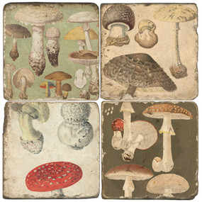 Mushroom Coaster Set.  Handmade Marble Giftware by Studio Vertu.