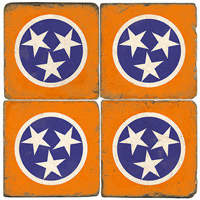 Tennessee Flag Coater Set. Hand Made Marble Giftware by Studio Vertu.