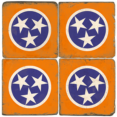 Tennessee Flag Coater Set. Hand Made Marble Giftware by Studio Vertu.