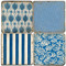 Azure Blue Coaster Set. Handmade Marble Giftware by Studio Vertu.