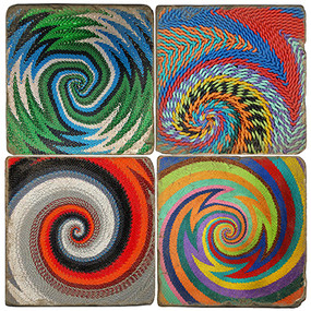 Zulu Wire Basket Coaster Set. Handmade Marble Giftware by Studio Vertu.