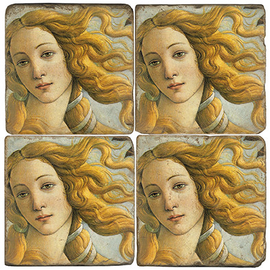 The Birth of Venus Coaster Set. Handmade Marble Giftware by Studio Vertu.