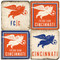 Cincinnati Soccer Themed Coaster Set.  Handcrafted Marble Giftware by Studio Vertu.