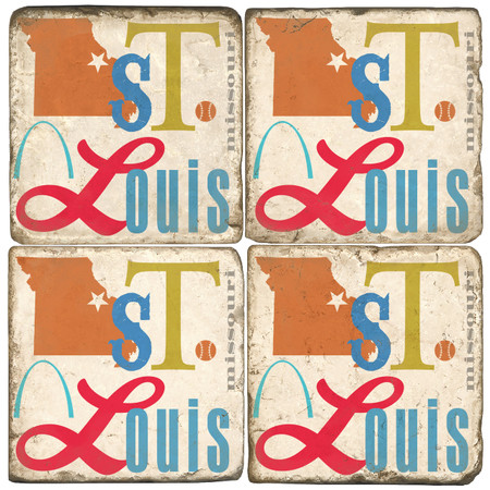 St. Louis Coaster Set. Handcrafted Marble Giftware by Studio Vertu.