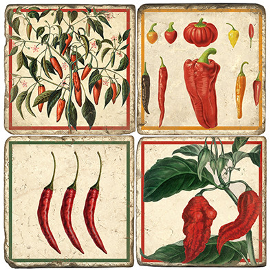 Pepper Coaster Set. Handmade Marble Giftware by Studio Vertu.