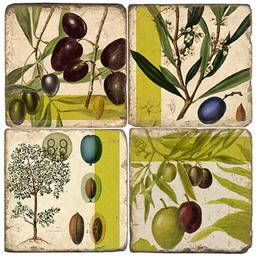 Olives Coaster Set. Handmade Marble Giftware by Studio Vertu.