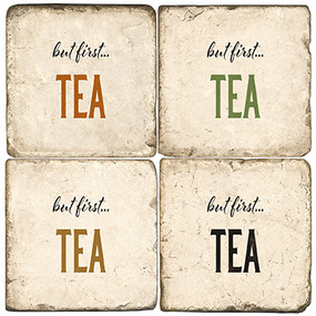 Tea Quote Coaster Set. Handcrafted Marble Giftware by Studio Vertu.