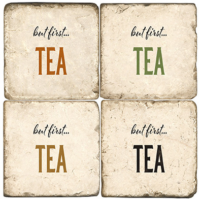 Tea Quote Coaster Set. Handcrafted Marble Giftware by Studio Vertu.