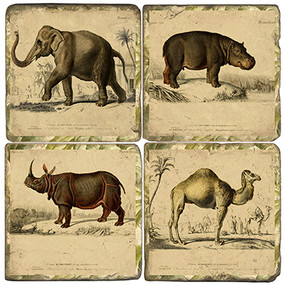 Illustrated Animal Coaster Set. Handcrafted Marble Giftware by Studio Vertu.