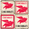 Cincinnati Baseball Themed Coaster Set.  Handcrafted Marble Giftware by Studio Vertu.