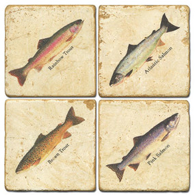 Fish specimen Coaster Set. Handcrafted Marble Giftware by Studio Vertu.