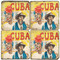 Vintage Cuba Inspired Coaster Set. Hand Made Marble Giftware by Studio Vertu.